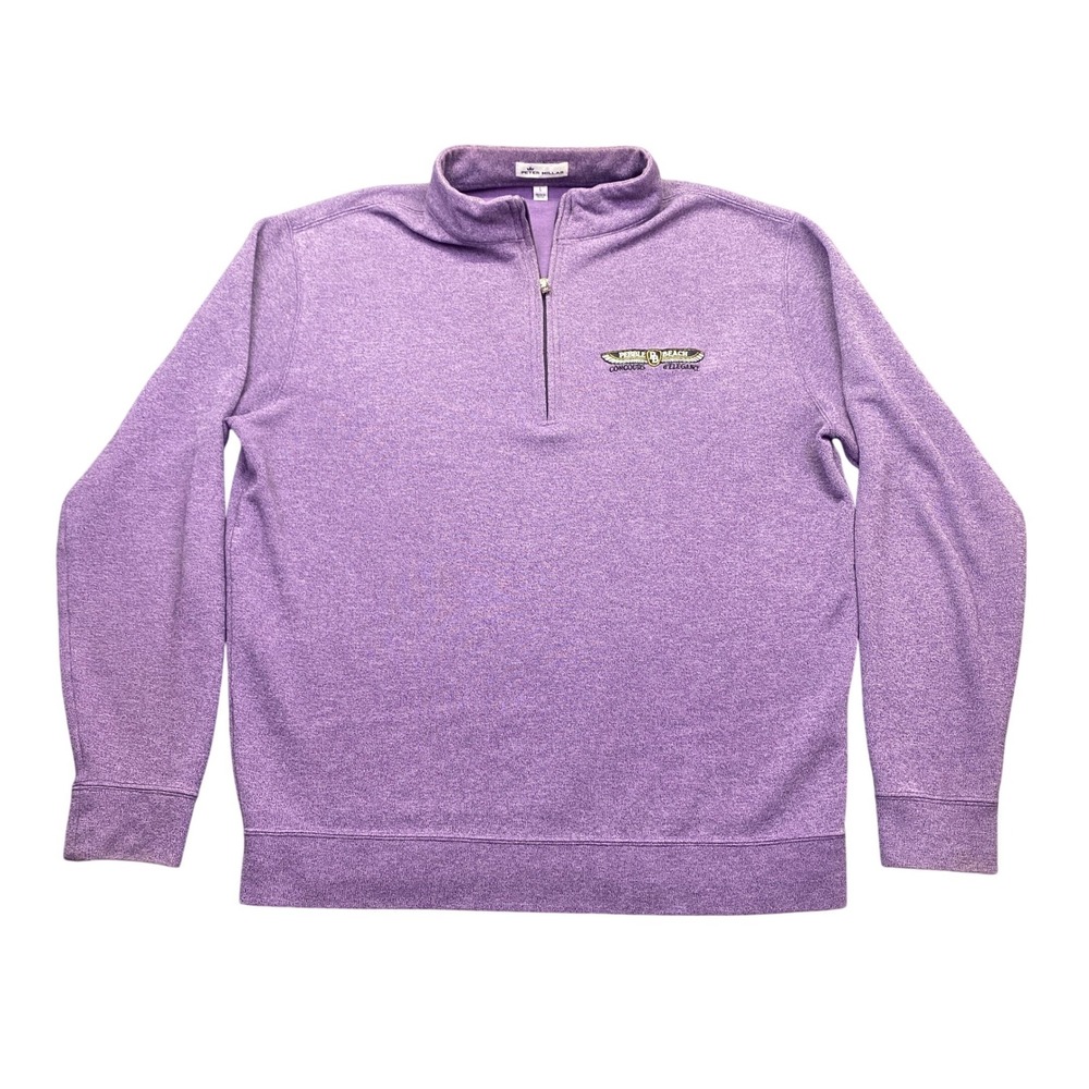 Peter Millar Pebble Beach Concours d'Elegance Purple 1/4 Zip Pullover Mens L